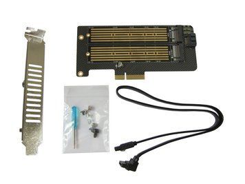 Контроллер Dynamode 2х M.2 NVMe M-Key /SATA B-key SSD to PCI-E 3.0 x4/ x8/ x16, full profile bracket Dynamode купити в Україні