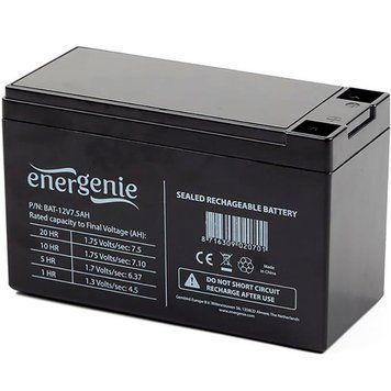 Акумуляторна батарея EnerGenie 12V 7.5AH (BAT-12V7.5AH) AGM EnerGenie купити в Україні
