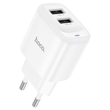 СЗУ 110-240V HOCO C141A 2xUSB, 10.5W, White, Box HOCO купить в Украине