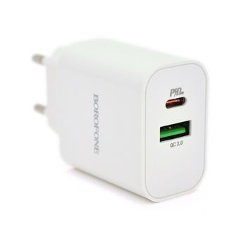 СЗУ BOROFONE BA55A PD20W Type-C+USB, 3A, White, Box Borofone купить в Украине