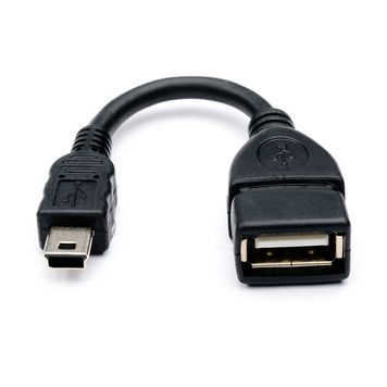 Кабель USB 2.0 AF / Mini-B OTG, 0,1m, черный Voltronic купить в Украине