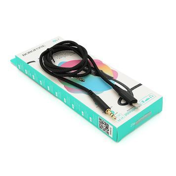 Переходник Borofone BL7 Jack 3.5mm(M) =>Lighting(M), 1м, Black, Box Borofone купить в Украине
