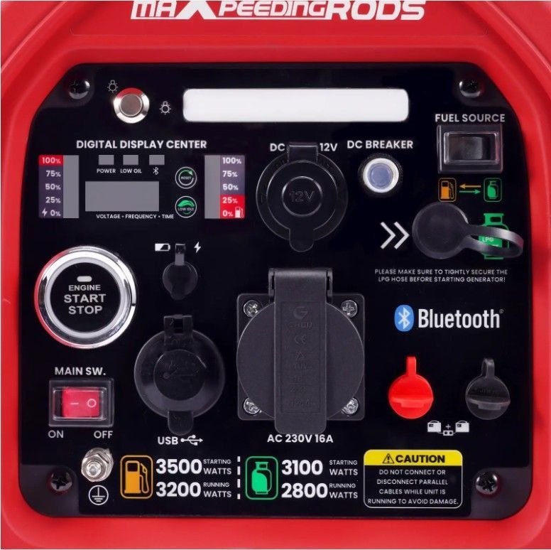 Генератор инверторный БЕНЗИН / ГАЗ MXR4000GT (3,2 kW), однофазный, 220V, 50Hz, обьем бака 4л, дистанционный запуск Bluetooh Fiamm купить в Украине