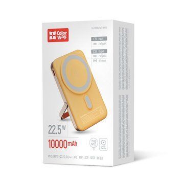 Універсальна мобільна батарея ColorWay 15W MagSafe & Watch Wireless 10000mAh Amber (CW-PB100LPA2Y-WPDD) ColorWay купити в Україні