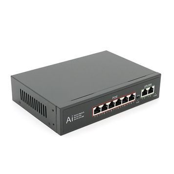 POE комутатор гігабітний Merlion 6 POE 10 / 100 / 1000 + 2 RJ45 10 / 100 / 1000 вбудований блок живлення 52V 2.3A MERLION купити в Україні