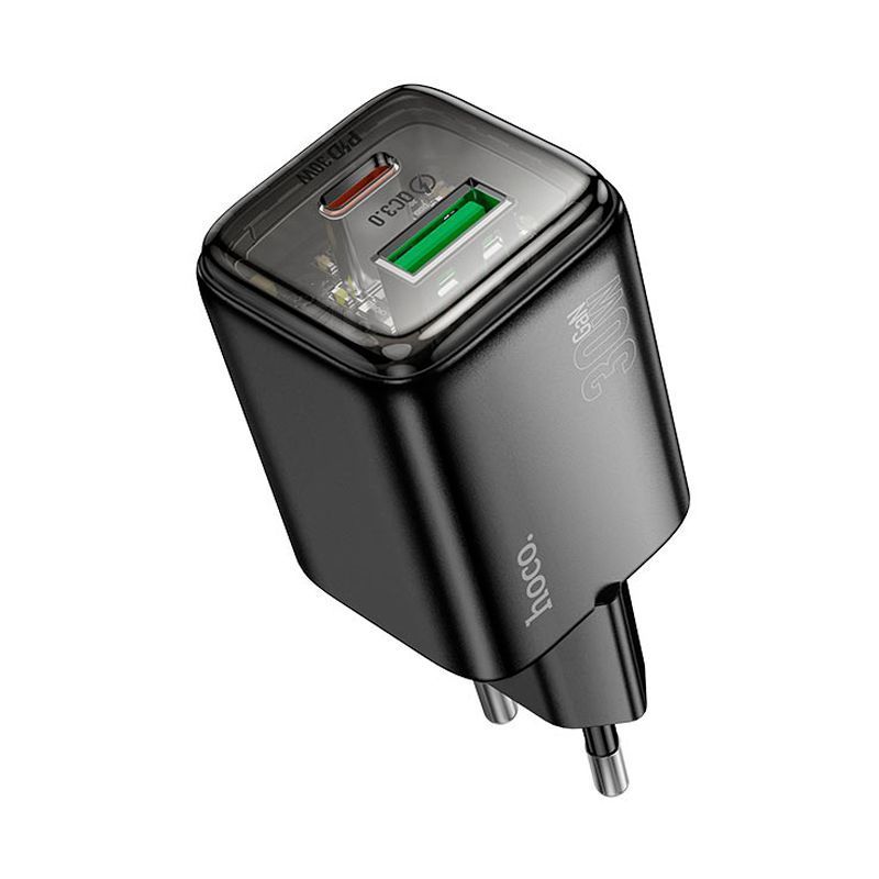 СЗУ HOCO N53 110-240V, PD30W+Q3.0, USB+Type-C, Black, Box HOCO купить в Украине