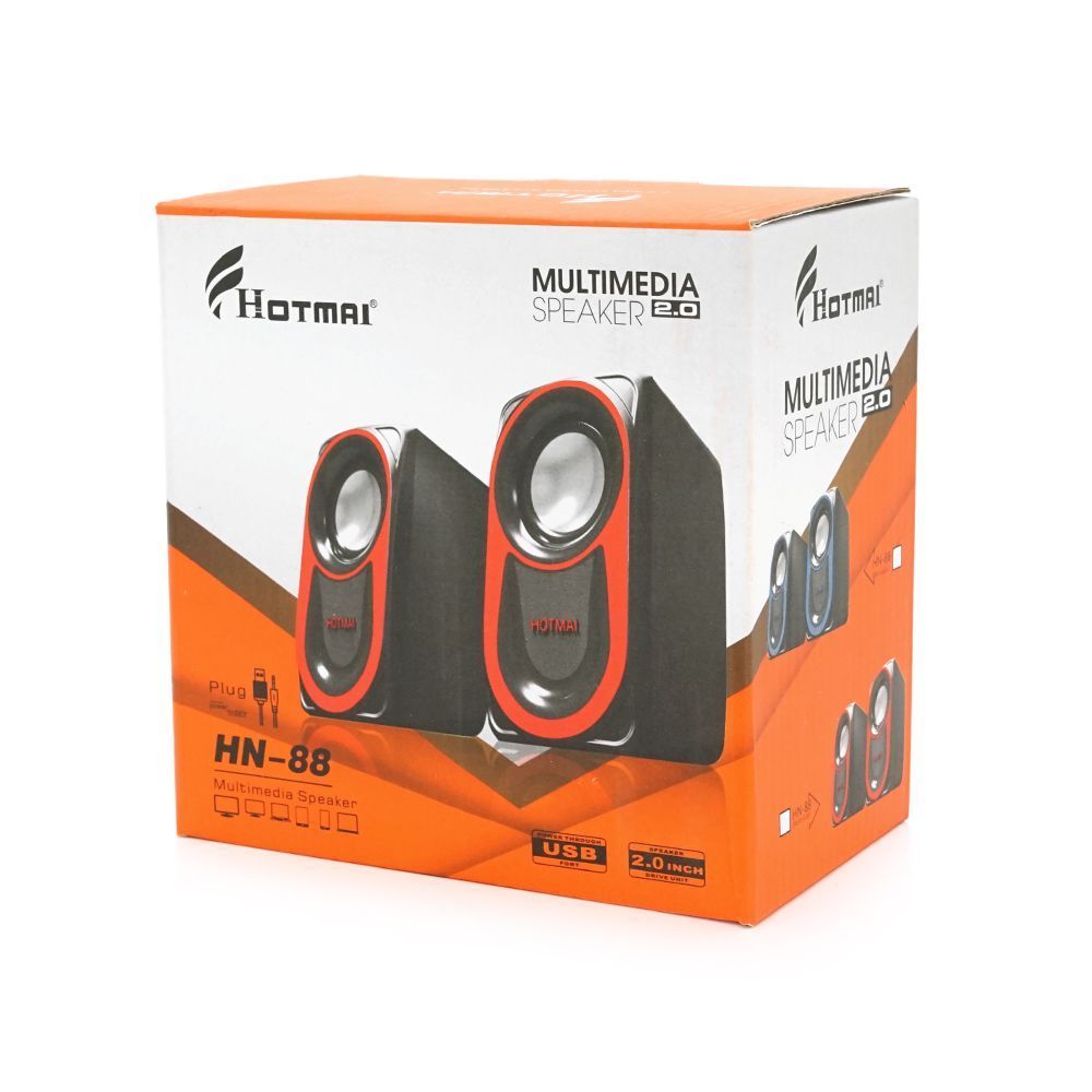 Колонки 2.0 Hotmai HN-88 USB+3.5mm, 2x3W, 20Hz-18KHz, з регулятором гучності, Blue / Red, BOX, Q24 G-Force купити в Україні