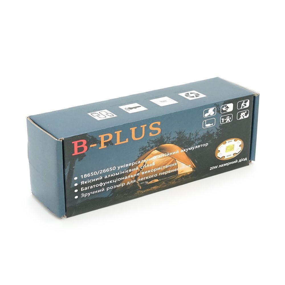 Ліхтарик BP-X707 P90, Zoom, 5+2+2 режими, корпус метал, магніт, акум 18650, індикація заряду, USB кабель, BOX Voltronic купити в Україні