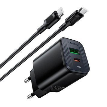 Набор BOROFONE BAS85A СЗУ USB+Type-C+ кабель Type-C, PD30W+Q3.0, 1м, Black, Blister Borofone купить в Украине