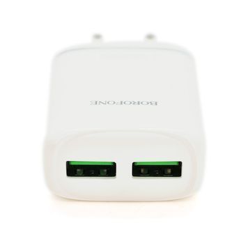 СЗУ BOROFONE BA54A 18W 2xUSB, 3A, White, Box Borofone купить в Украине