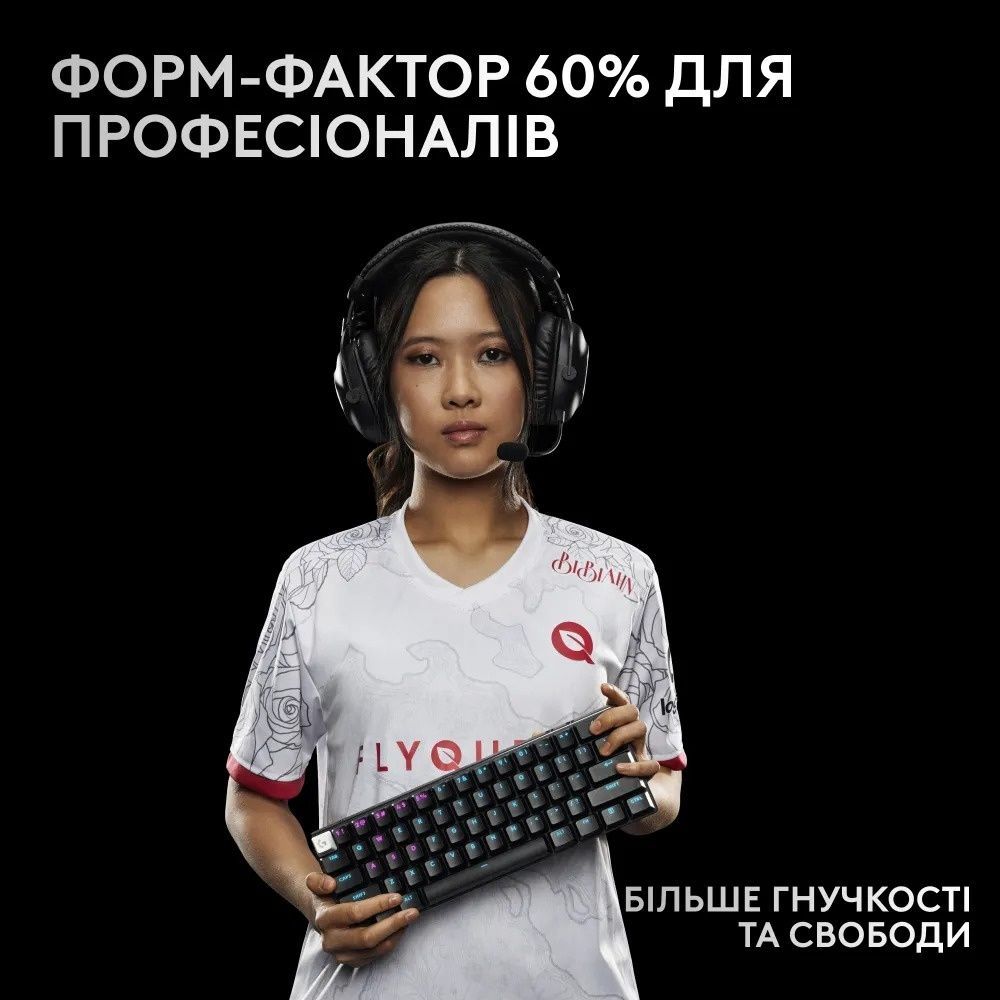 Клавіатура бездротова Logitech G PRO X 60 TKL GX Optical Black Tactile (920-011911) Logitech купити в Україні