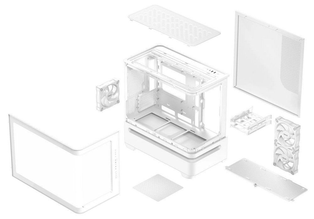 Корпус Asus Prime AP202 ARGB Tempered Glass White без БЖ (90DC00P3-B19000) Asus купити в Україні