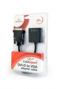 Адаптер Cablexpert DVI - VGA (M/F), 0.2 м, Black (AB-DVID-VGAF-01) Cablexpert купить в Украине