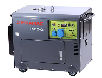 Генератор дизельный PRAMAC PMD5000s, 1-фазный 230V, 50Hz, 6.25kVA / 5kW, бак 14,5 л, расход 1,28 л / ч, пуск: стартер (без АКБ), 410x310x180 мм, 50 кг Baison купить в Украине