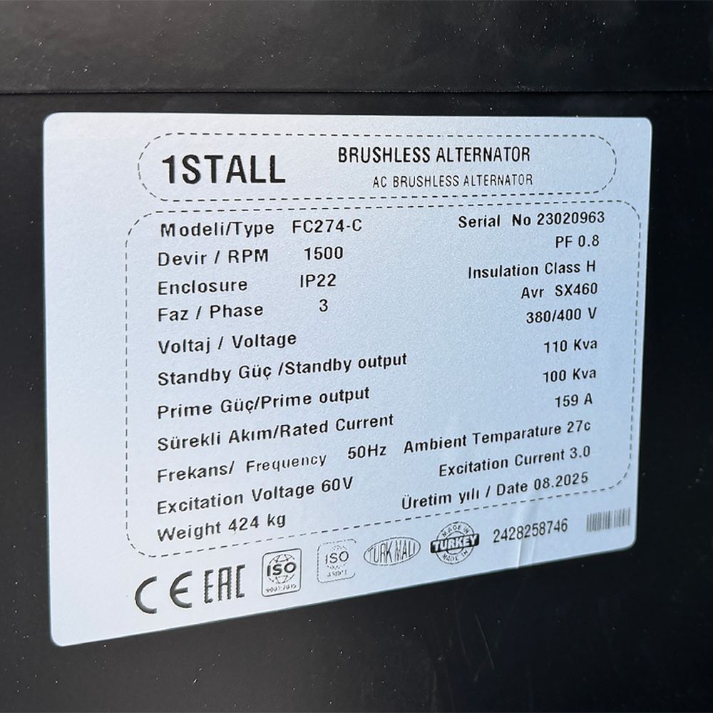 Дизельний генератор OYAL OYY-125 YANG DONG YD4GZLD 125KVA / 100KW, Альтернатор OYL274D, витрата 75% навантаження - 13,6 літрів / годину, 230 / 400 В, 50 Гц (AVR+ATS) 2800*1000*1500 мм, 1250 кг, 220 л OYAL купити в Україні
