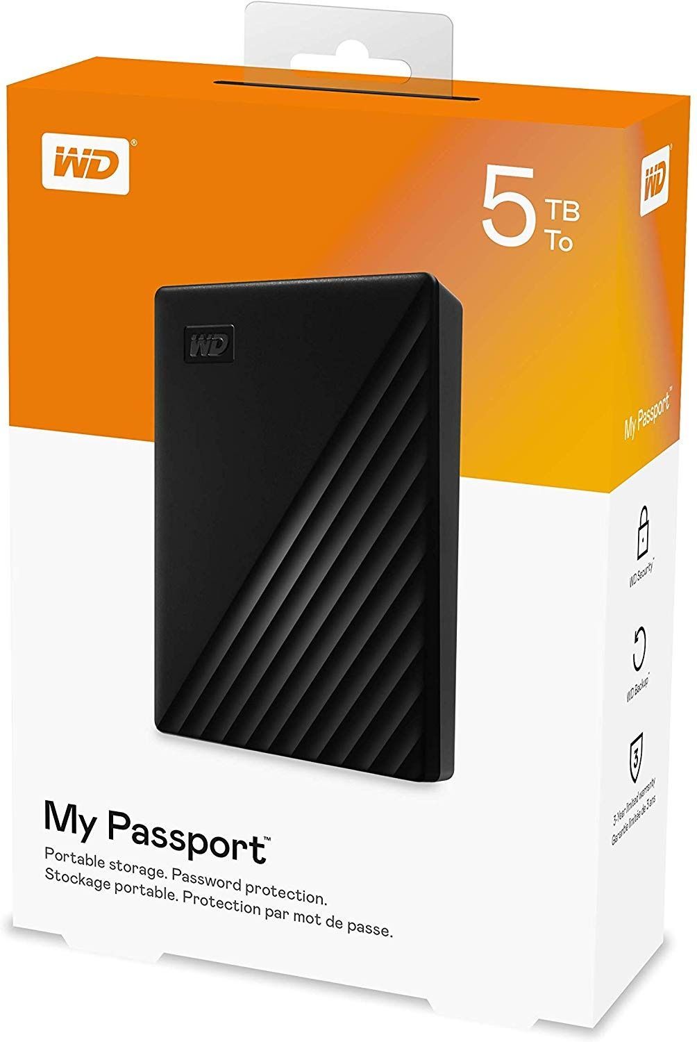 Зовнішній жорсткий диск 2.5" USB 5.0TB WD My Passport Black (WDBPKJ0050BBK-WESN)_Bulk WD купити в Україні