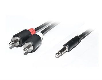 Аудио-кабель REAL-EL Audio Pro 3.5 мм - 2xRCA (M/M), 1.8 м, черный (EL123500042) REAL-EL купить в Украине
