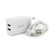 Набор BOROFONE BA37A СЗУ 2xUSB+ кабель Micro, 2.4A, 1м, White, Box Borofone &mdash; фото