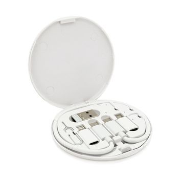Кабель Data Cable Set, Type-C-Type-C+ перехідники (USB+Lighting+Micro), 60W, White, довжина 0.2м, Case Voltronic купити в Україні