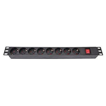 Блок розеток Atcom 1U 19" (PDU-8W-CN-WS) 8 розеток, з вимикачем, ал. корпус, німецький тип, без кабеля Atcom купити в Україні