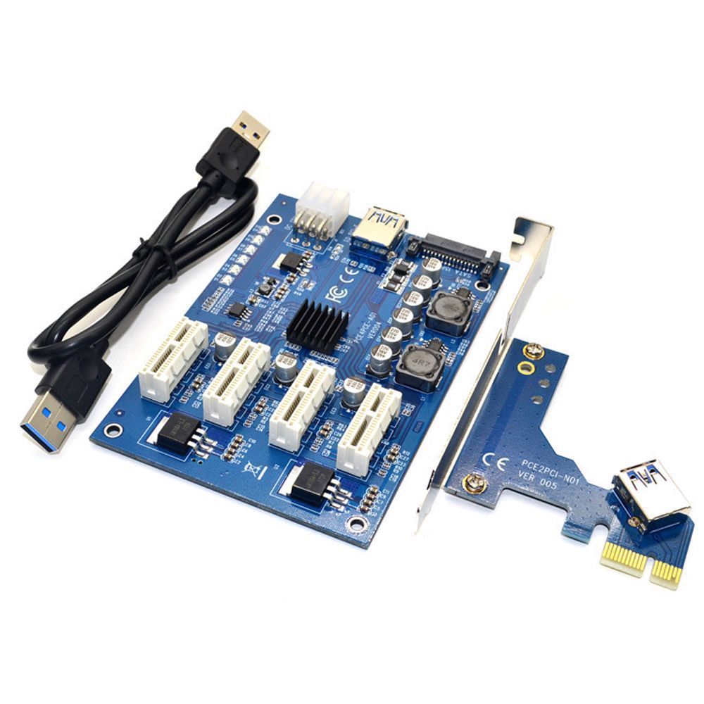 Cпліттер-розгалужувач-хаб PCI-e x 1 на 3 порту х 1, BOX Voltronic купити в Україні