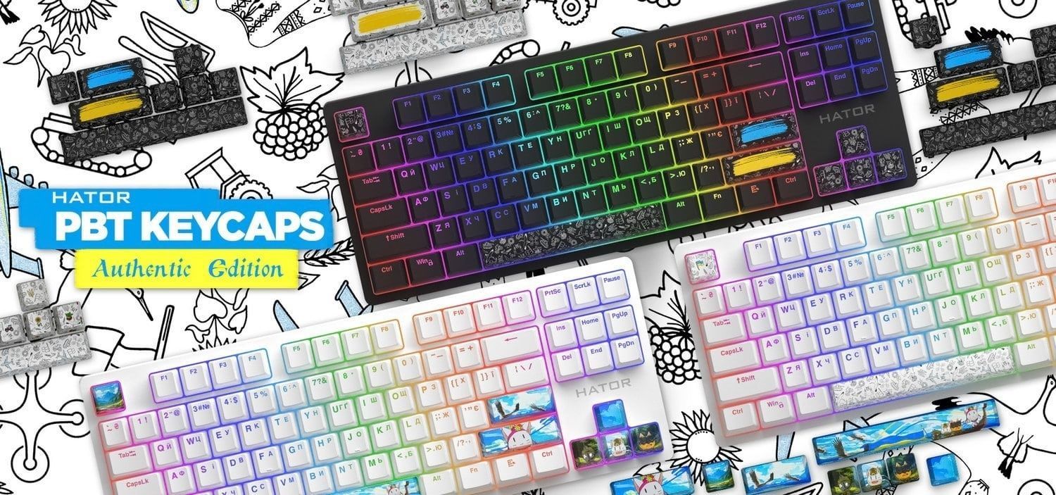 Набір кейкапів Hator PBT Keycaps Authentic Edition Fighting Cats (HTS-705) Hator купити в Україні