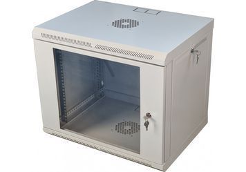 Шафа телекомунікаційна 19" VAGO 9U, настінна, двері акрил, сірий, (505х600х450) VAGO купити в Україні