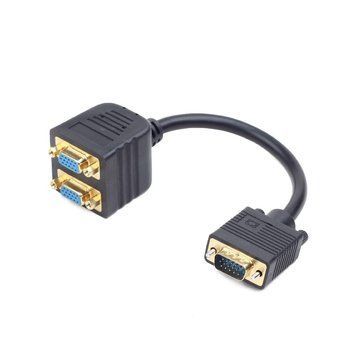 Кабель Cablexpert VGA - 2хVGA (M/F), HD15, 0.2 м, Black (CC-VGAX2-20CM) Cablexpert купить в Украине