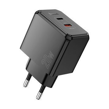 Набір СЗУ HOCO CS16A+ кабель Туре-С / Lighting, 1xUSB-C+1xLighting, PD20W, Black, Box HOCO купити в Україні