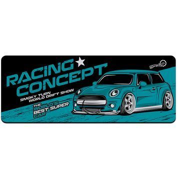 Коврик 300*700 тканевой Racing concept с боковой прошивкой, толщина 2 мм, Dark blue, Пакет Voltronic купить в Украине