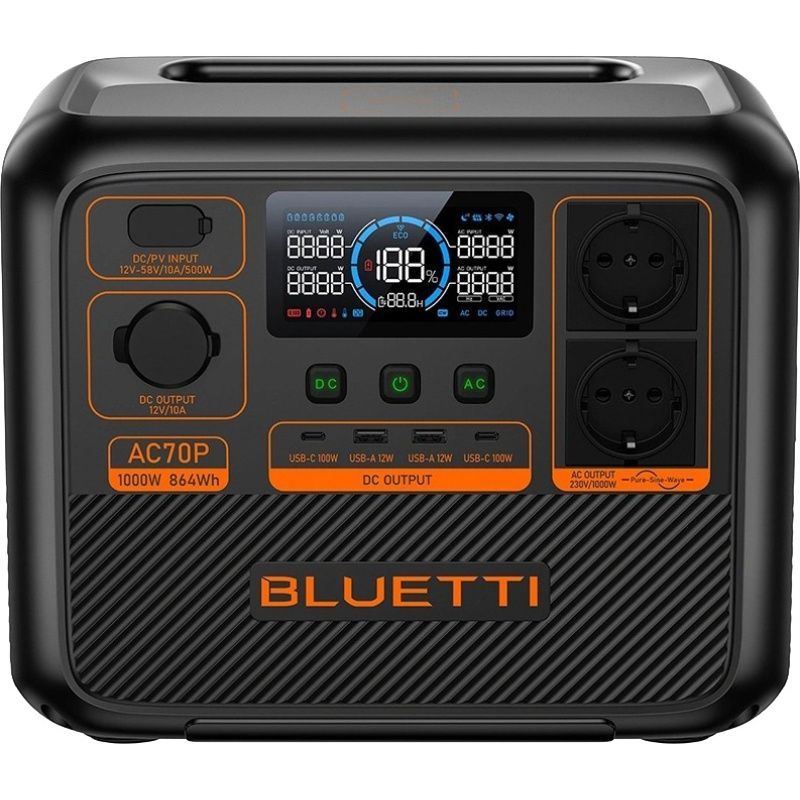 Зарядная станция Bluetti AC70P, 864Wh, 1000W, LiFePO4 Bluetti купить в Украине